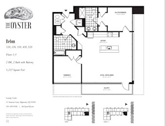A floor plan for an Oyster Belon apartment is displayed.