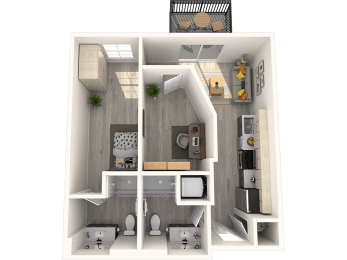 a 1 bedroom floor plan  apartments 670 sq ft