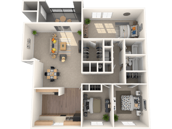 The Marley at Trout River Apartments in Jacksonville_FL_3 bedroom 2 bath floor plan