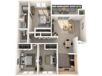 The Marley at Trout River Apartments in Jacksonville_FL_3 bedroom 2 bath floor plan