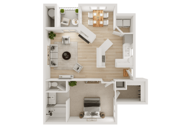 1 Bed - 1 Bath |832 sq ft 1 Bed | 1 Bath floorplan