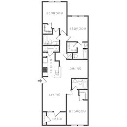 A black and white image of a floor plan for a house.