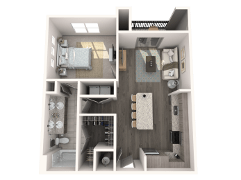 The Ridley apartments in Jacksonville Florida photo of a one bedroom floorplan