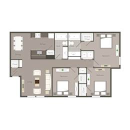 Clarkston Station Apartments in Clarkston Georgia photo of three bedroom floorplan
