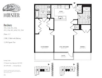 A floor plan for a property with the Oyster logo at the top left corner.