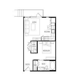 A black and white floor plan of a house with labeled rooms.