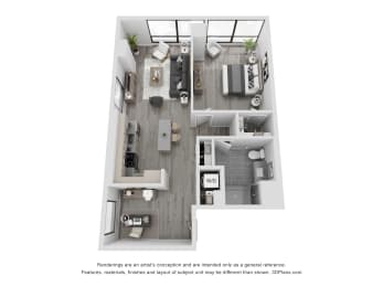 a 1 bedroom floor plan  sierra  2100 sq ft