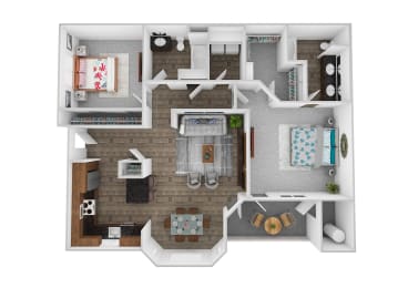 Escape 2 Bedroom 2 Bath 1359 square feet