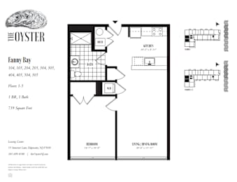 A floor plan for an apartment complex called Oyster Fanny Bay.