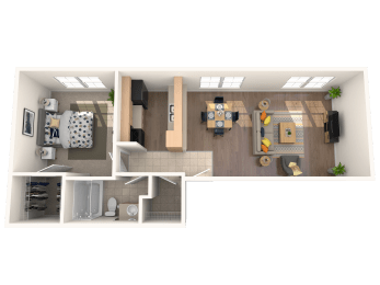 Westchase Apartments in Harvey, LA photo of A1 floorplan one bedroom one bathroom