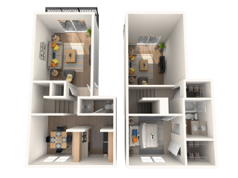 Westchase Apartments in Harvey, LA photo of THA floorplan one bedroom townhouse