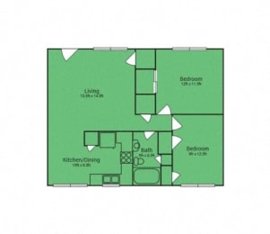 the green floor plan of a roommates house
