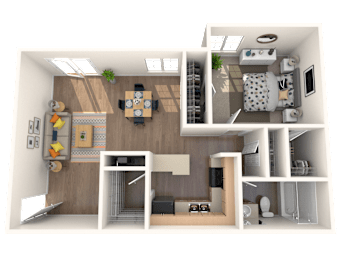  Floor Plan 1 Bed 1 Bath 900 Sq Ft