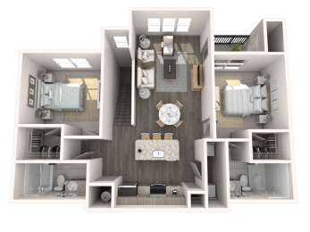 The Ridley apartments in jacksonville florida photo of a 2 bedroom floorplan
