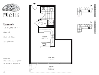 A floor plan for an Oyster themed establishment, featuring a kitchen, dining area, and lounge.