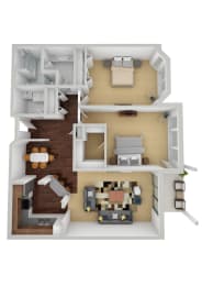  Floor Plan Laurel East | Two Bed