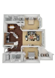  Floor Plan Laurel East | Two Bed B