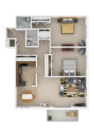  Floor Plan Laurel West | Two Bed D