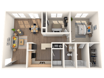 Floor Plan 2 Bed 2 Bath 1175 Sq Ft