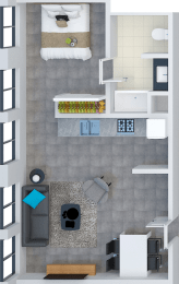 a floor plan of a studio apartment