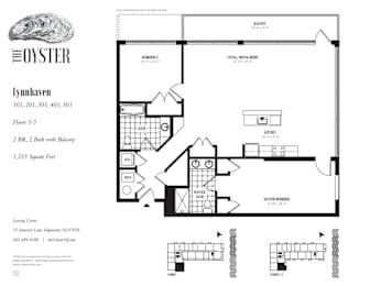 A floor plan for a property at Lynnhaven shows a 2 bedroom, 2 bathroom layout.
