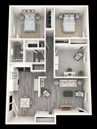 3 Bed, 2 Bath, 1300 sq. ft. Maple floor plan