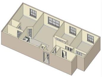 3 Bed - 2 Bath |960 sq ft