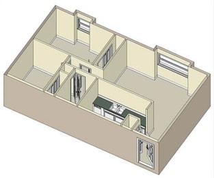 2 Bed - 1 Bath |935 sq ft