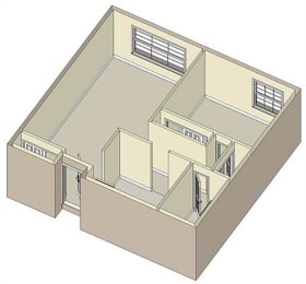1 Bed 1 Bath, 702 square feet floor plan Bristol