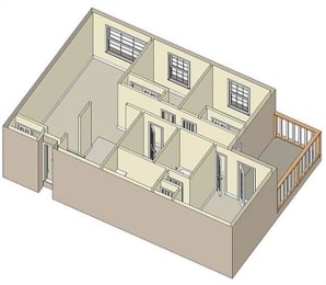 3 Bed 2 Bath, 1100 square feet floor plan Somerset
