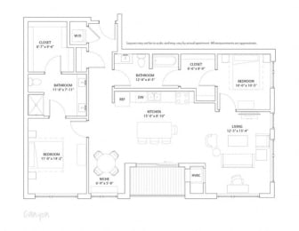  Floor Plan 2 Bed 2 Bath Canyon
