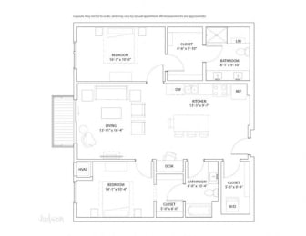  Floor Plan 2 Bed 2 Bath Judson