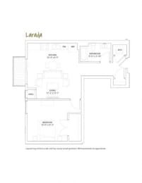  Floor Plan 1 Bed 1 Bath Larada