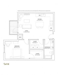  Floor Plan 1 Bed 1 Bath Terra