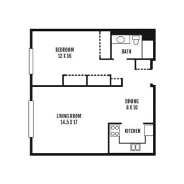  Floor Plan Renovated - One Bedroom