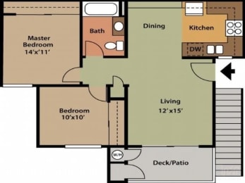 CHARLESTON, 2 br, 1 ba, 729 sq. ft.