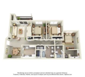 3 Bed - 2 Bath |1150 sq ft floorplan  at Cedar Crest, Oregon