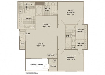 2 bed 2 Bath 1060 square feet Naples floor plan