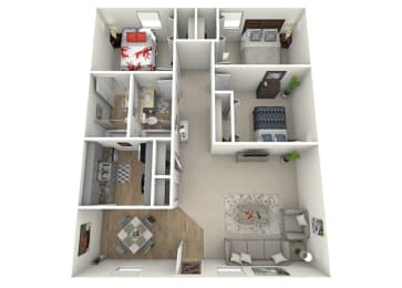 The Jaunt Apartments in Charleston South Carolina photo of a three bedroom floorplan