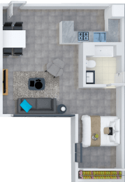 a floor plan of our studio apartment at riviera palms