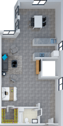 a floor plan of a studio apartment