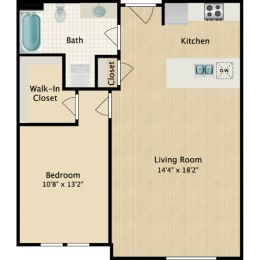 Floor Plan 1 Bedroom