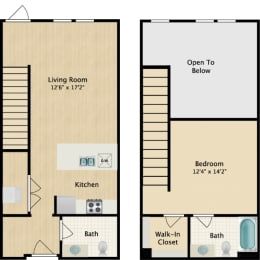  Floor Plan 1 Bedroom Loft
