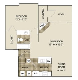  Floor Plan 1 Bed | 1 Bath