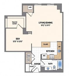 a floor plan of a small house with bedrooms and a living room and a kitchen