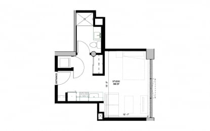 a floor plan of a house with a small footprint