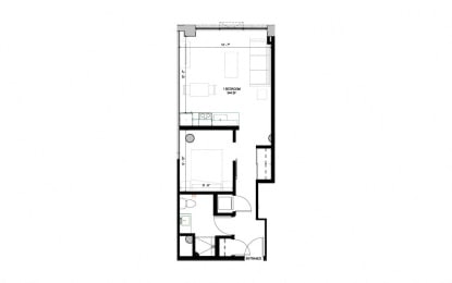 floor plan of the 1128 sq ft modestly sized apartment