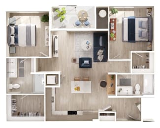 a floor plan of a 1 bedroom apartment at the residences at silver hill in suitland md