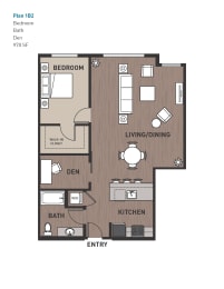 Floor Plan  1 Bedroom Plan 1B2