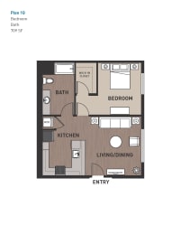 Floor Plan  1 Bedroom Plan 1G